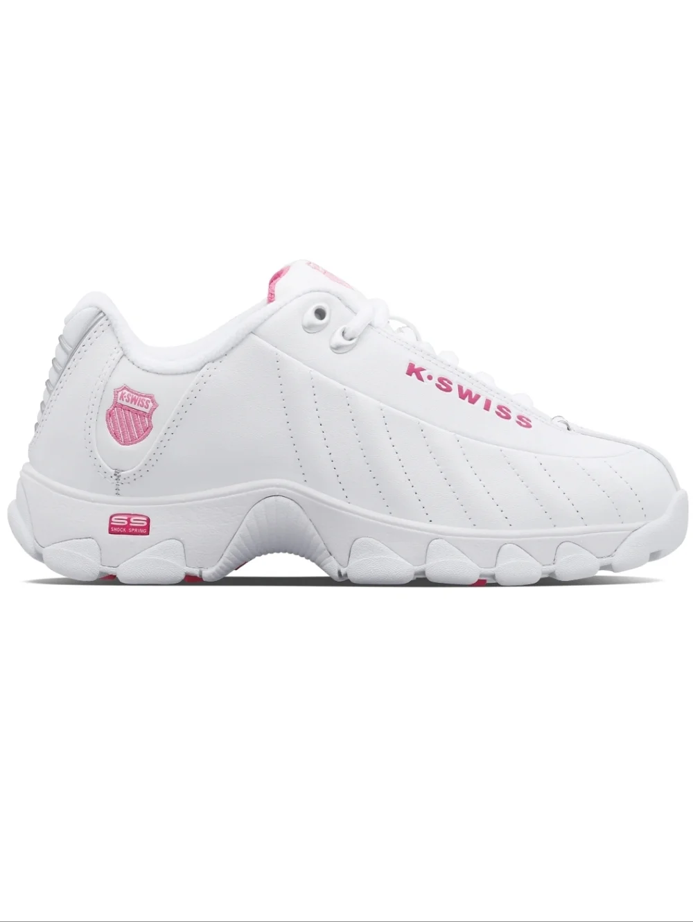 K-Swiss ST329 CMF White And Pink Tennis Shoe Size 9 wide - Picture 1 of 8